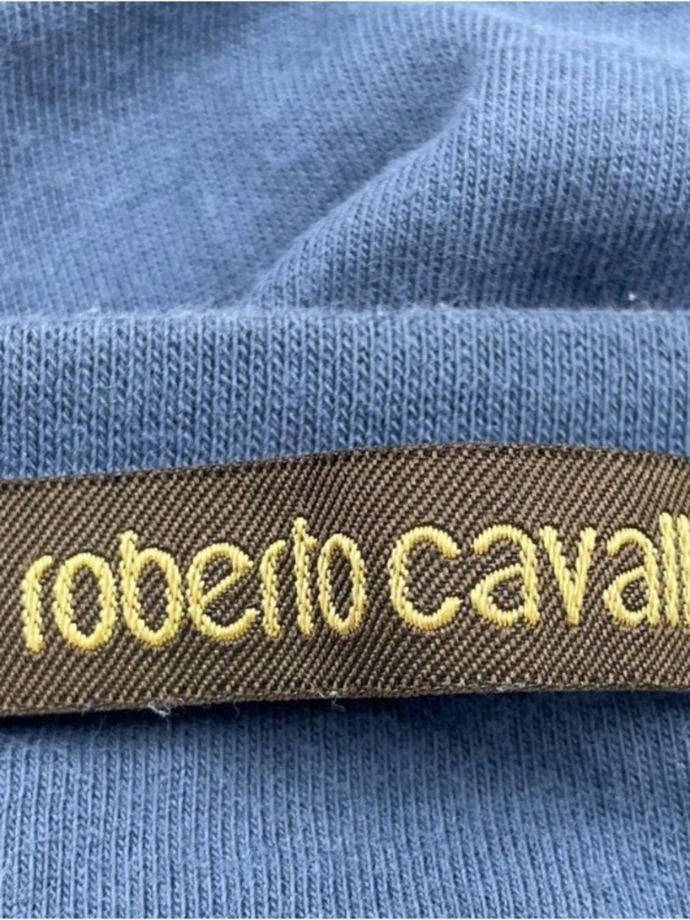 Roberto Cavalli Men’s Navy Logo Crewneck T-Shirt - Picture 5 of 7